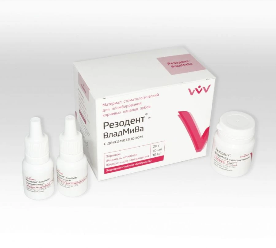 Dental material for filling root canals "Resodent