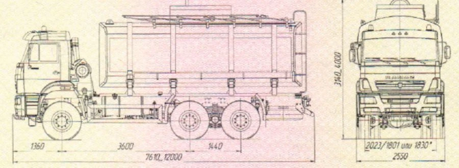 Tank truck UST 54535X and modifications: 54535X-01, 54535X-02, 54535X-03, 54535X-04