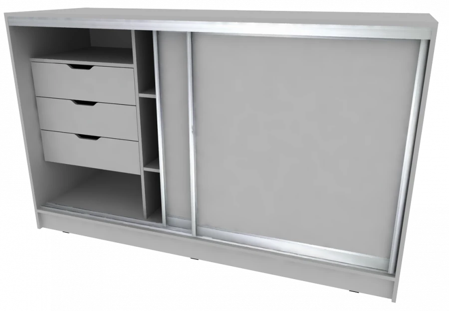 Module - drawer unit with sliding fronts and drawers 1800x600x1100 mm (WxHxH)