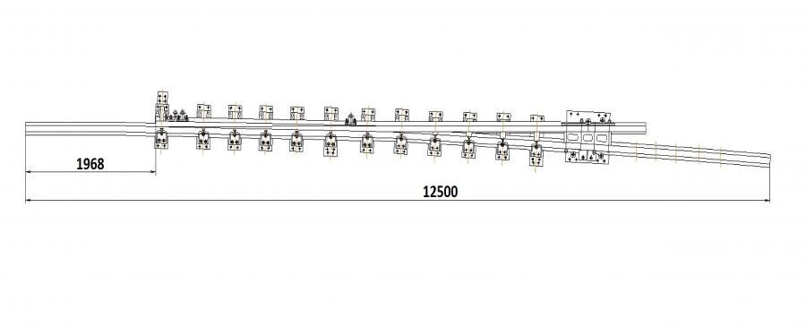 Curved frame rail t. R65 with straight shank of project LPTP.668.342.001-01