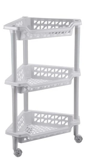4312420; Shelf unit corner "TERESA" 3 shelves 400X270X610 MM (Light grey)