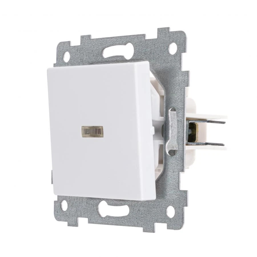 "AKSIOMA" Single-key switch mechanism with light-ind. C110-448, colour white