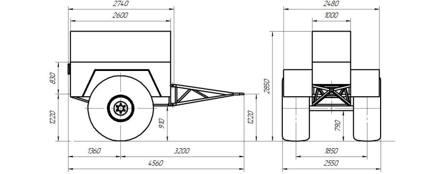 Trailer to snowmobiler "Predator" P12-270