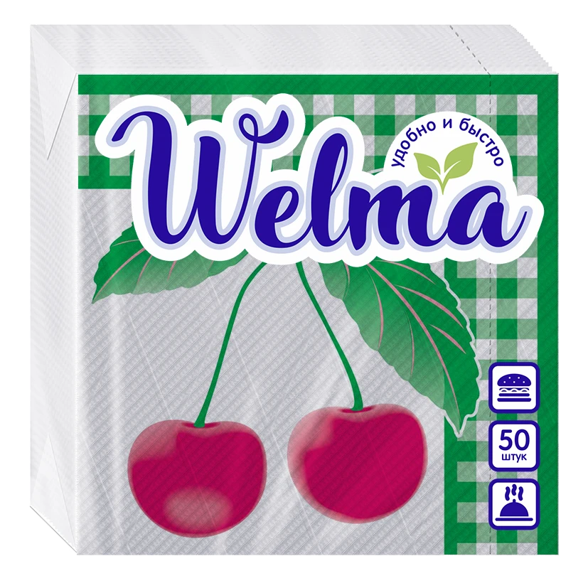 Single-Ply Decorative Paper Napkins with Cherry Design - WELMA