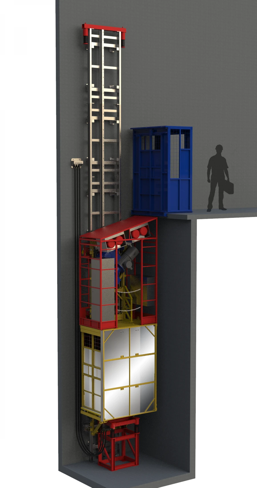 LGR-1,0P mine passenger freight lift