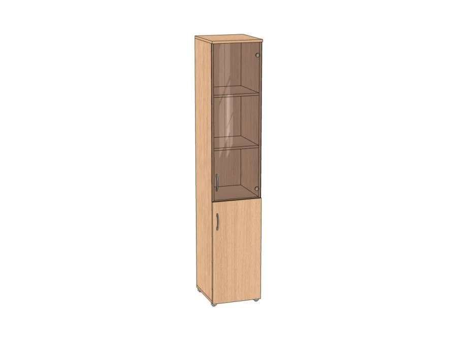 Narrow document cabinet with transparent glass 350*383*1830 mm ASHDS-35