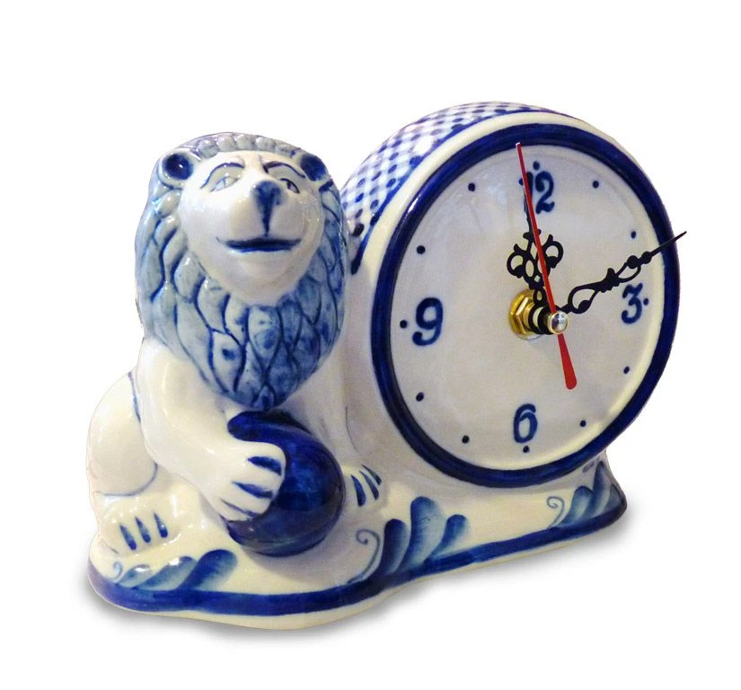 Lion table clock porcelain 993018910