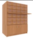 Catalogue cupboard, 2-module, 30 drawers (5x6), on pedestal