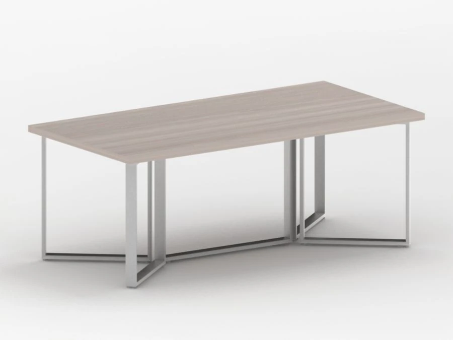 Conference table on metal frame