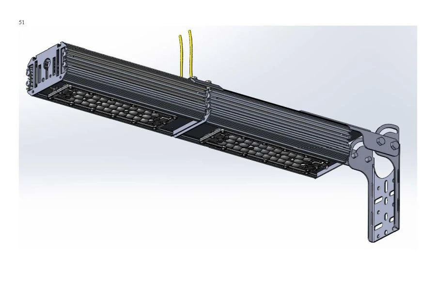 LED luminaire "Industrial Design MTM IoT" CUBIC 80 series Two modules Connection from the sides - 180 degrees Mounting bracket o
