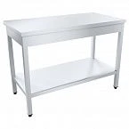 Cutting table PROFI NT SRO-12/6PNT 1200x600 mm, solid stainless steel shelf.