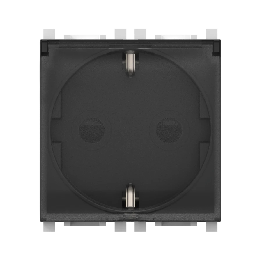 CADUCEUS ALING Experience flush-mounted socket outlet with grounding with blinds with transparent cover without centre screw 16A