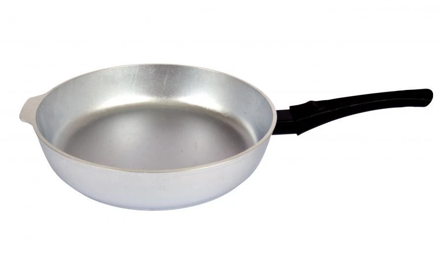 Frying pan 280/65mm (uncoated) cast aluminium Kukmara TM, with removable Bakelite handle
