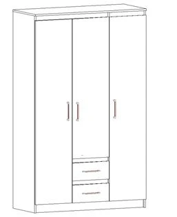 Clothes wardrobe 3-door