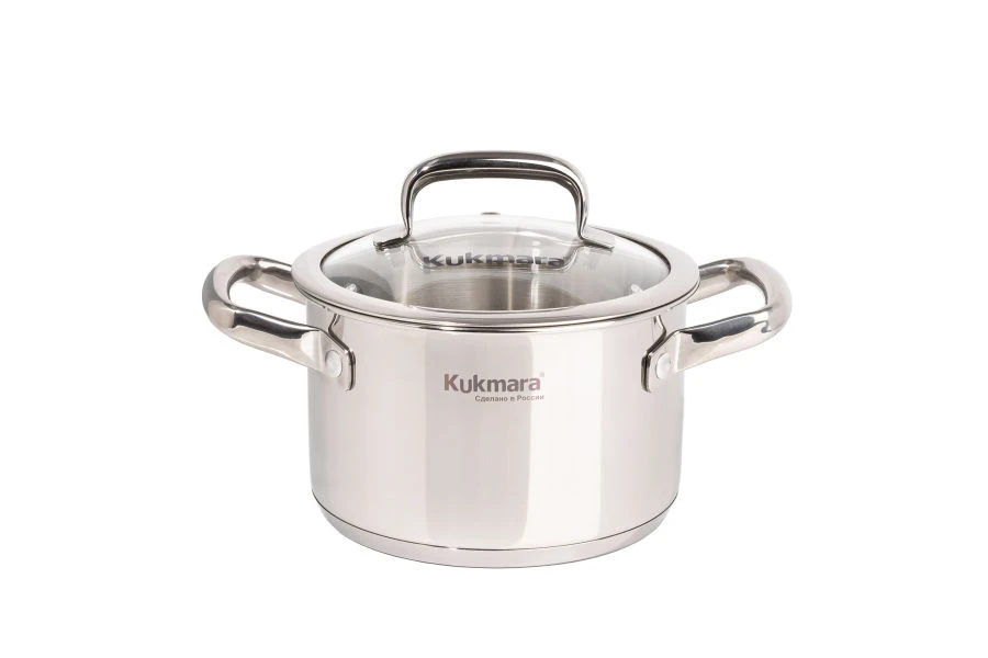 Kukmara saucepan with glass lid, "LEON" line