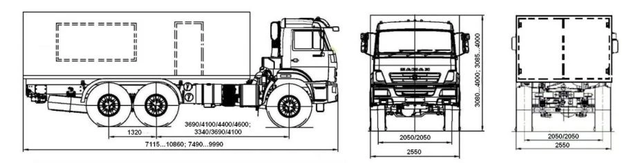 Special vehicles, type 1714 mod: 1714-0000010-KC6 on the basis of chassis and vehicles KAMAZ mod. 43118-50, 43118-37, 5350-37, 4