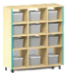 Cloakroom shoe rack with plastic drawers (12 drawers)