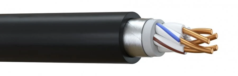 Control cable, not spreading combustion, with reduced smoke and gas emission, cold-resistant, with bare armour without external