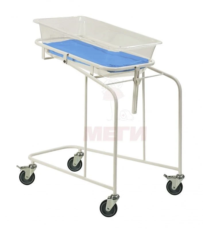 KTN-01-MSK(MSK-130) Baby trolley bed with plastic cuvette, with movable bed, complete with mattress