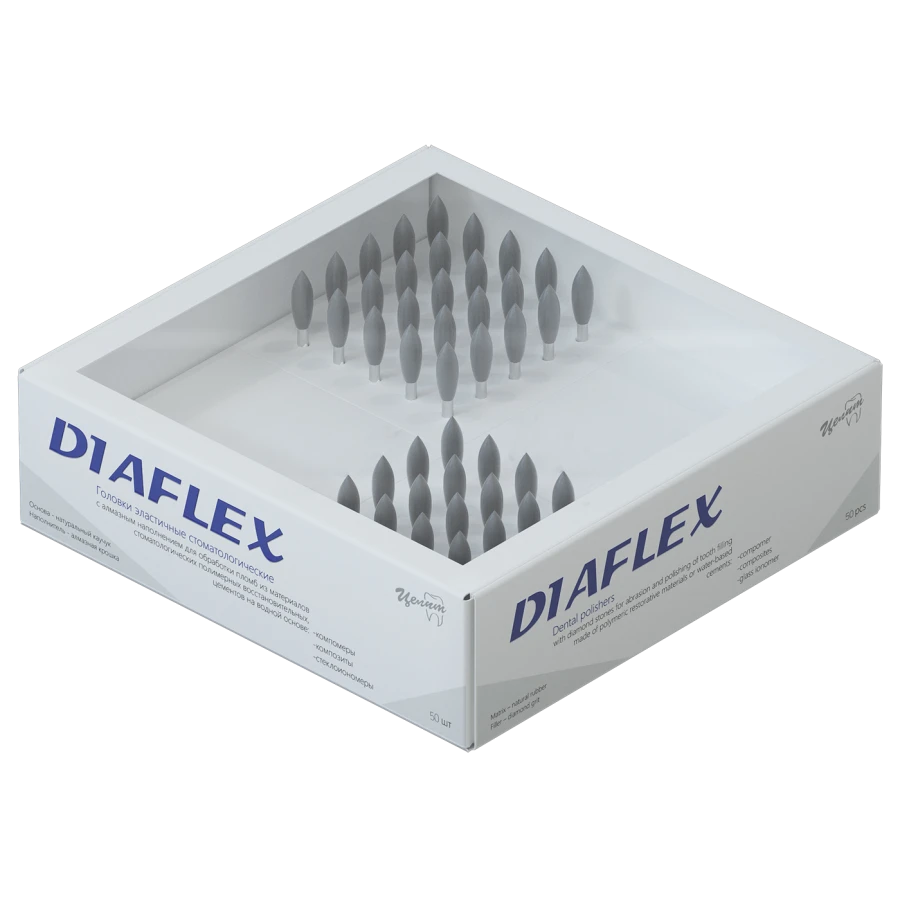 DIAFLEX diamond-filled elastic dental heads, 50 piece set, pre-treatment, any shape SC