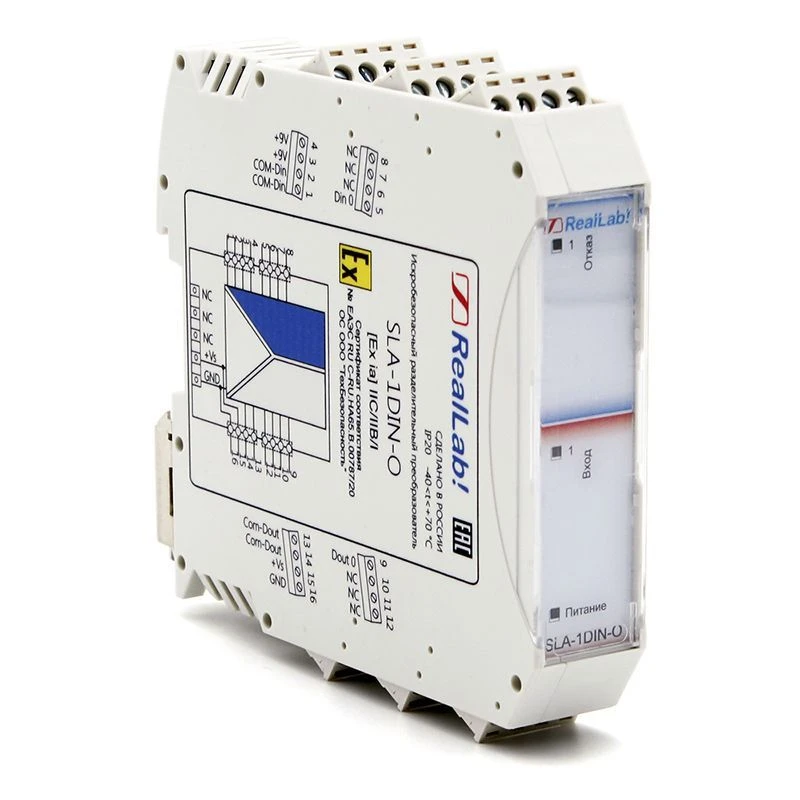 SLA-1DIN-O Intrinsically safe NAMUR binary separating converter with open drain outputs
