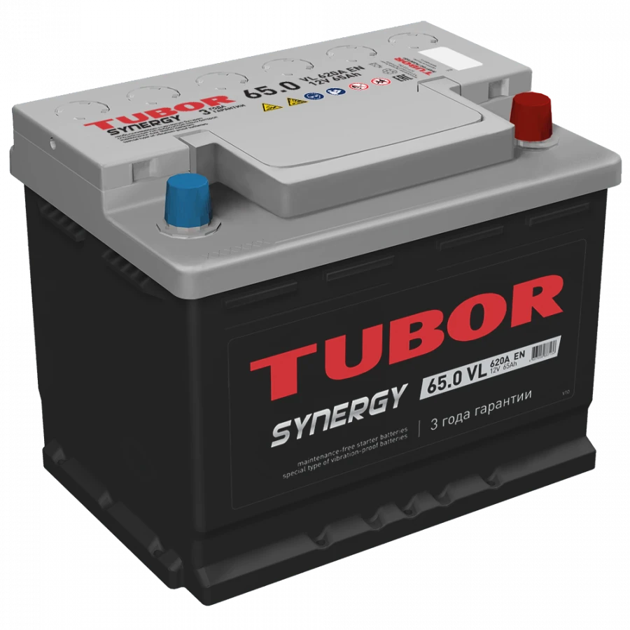 Accumulator battery starter lead-acid TUBOR SYNERGY 6ST-65.1(0) VL
