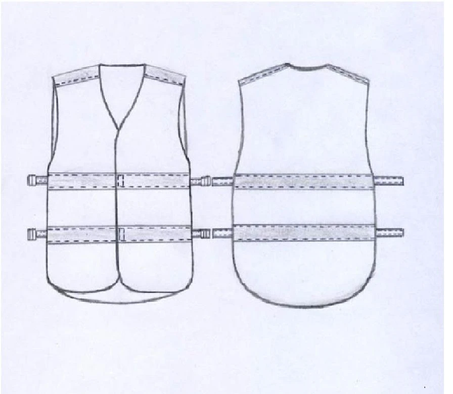Male high-visibility signal waistcoat made of polyester fluorescent fabrics. Model: ZhL-1