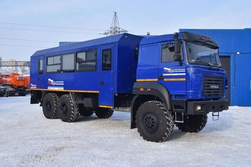 Special bus, shift bus, UZST brand, type UZST07, modification 5861-37 on chassis Ural 55571-82 (CP YaMZ: 0905, 1105, 1