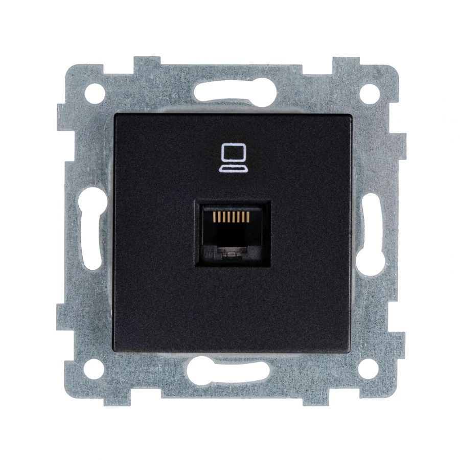 "AKSIOMA" Mechanism of low-voltage PC socket socket. RK1-458 "anthracite"