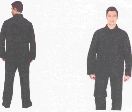 Men's suit (jacket, trousers) for protection against convective heat, thermal radiation, short-term exposure to open flame, heat