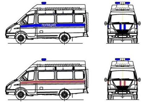 Vehicles for emergency services and police type 3009 mod: 3009SS, 3009ST, 3009SY, 3009SG on the basis of T/S Gazell.