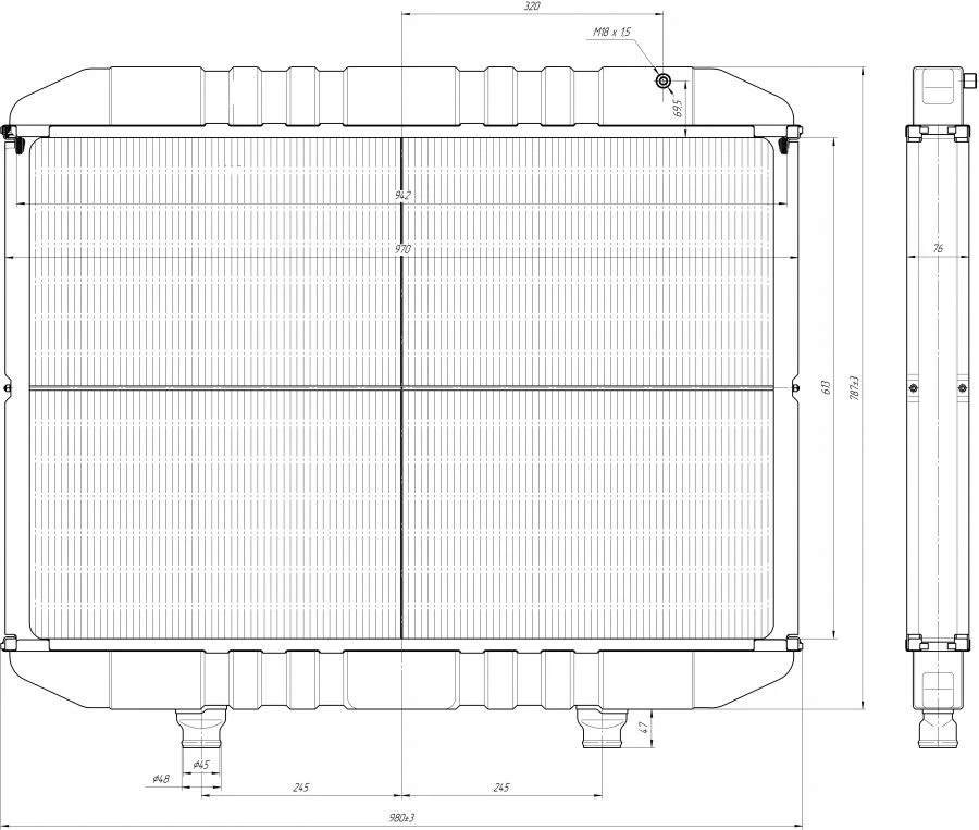 Water radiator 100.02.410-32