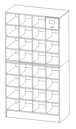 File cabinet 2-modular for 32 drawers