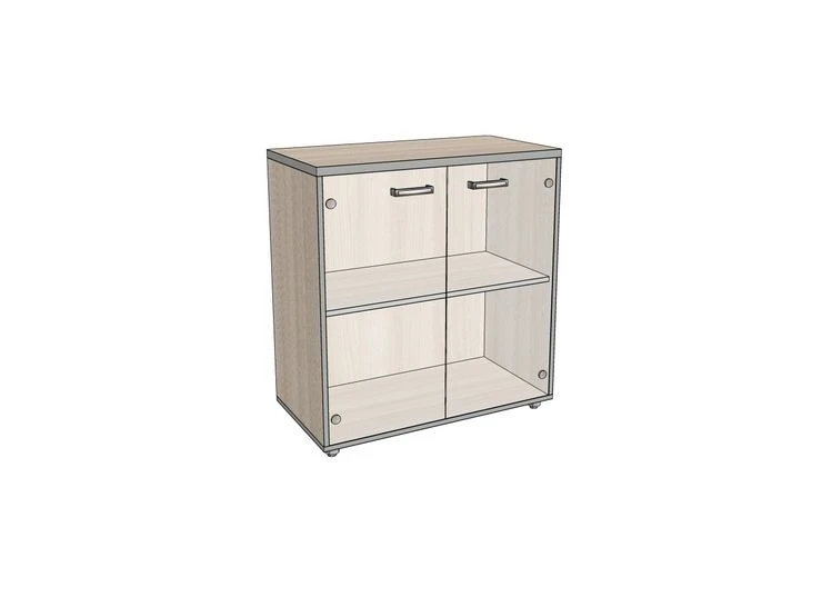 Shelving unit with glass, low, wide 776*400*830 mm ASUS-1