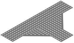 Bottom base of T-branch of self-supporting cable girder DKY 000 T, with overall dimensions from 150 mm to 1000 mm, with thicknes