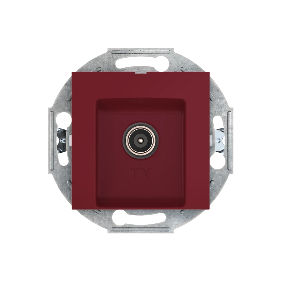 CADUCEUS ALING PRESTIGE Single flush-mounted aerial TV/FM socket, burgundy, item no. 6012I.3 (mechanism). 6012I.3 (mechanism)