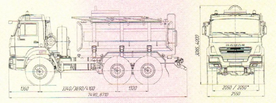 Tank truck UST 54539A and modifications: 54539A-01, 54539A-02