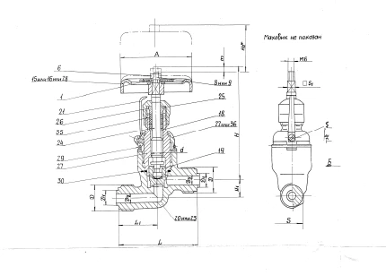 Non-return shut-off valve through fitting DN 20, PN 4,0 MPa ITSHL.491911.008-02 (522-01.501-02)