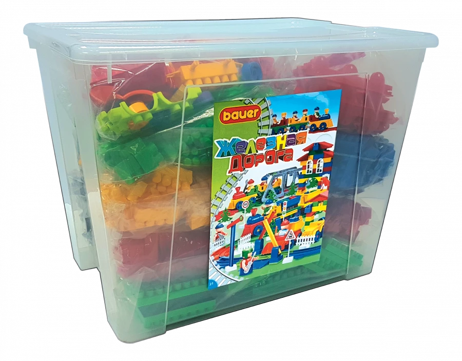 Constructor Bauer "Railway" (in container 70 l, 8 instructions, thematic stickers)