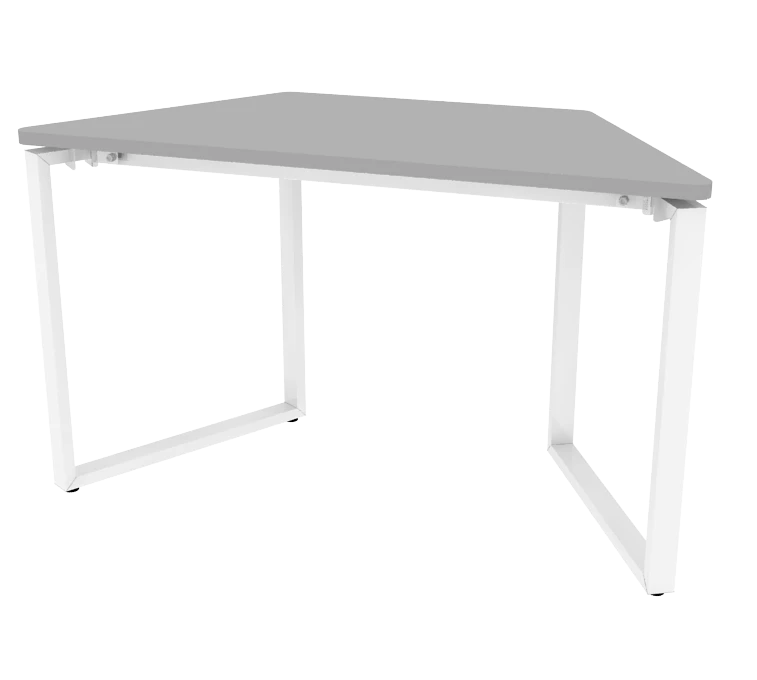 Trapezium table on metal frame 1280x620x750mm (WxHxH)