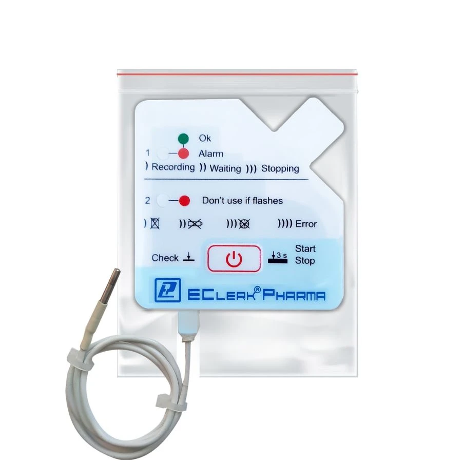 Thermoregister autonomous EClerk-Pharma-USB-A-e with signalling function