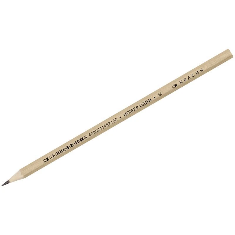 Pencil h/g Krasin "Number One" M (B) hexagonal, sharpened.