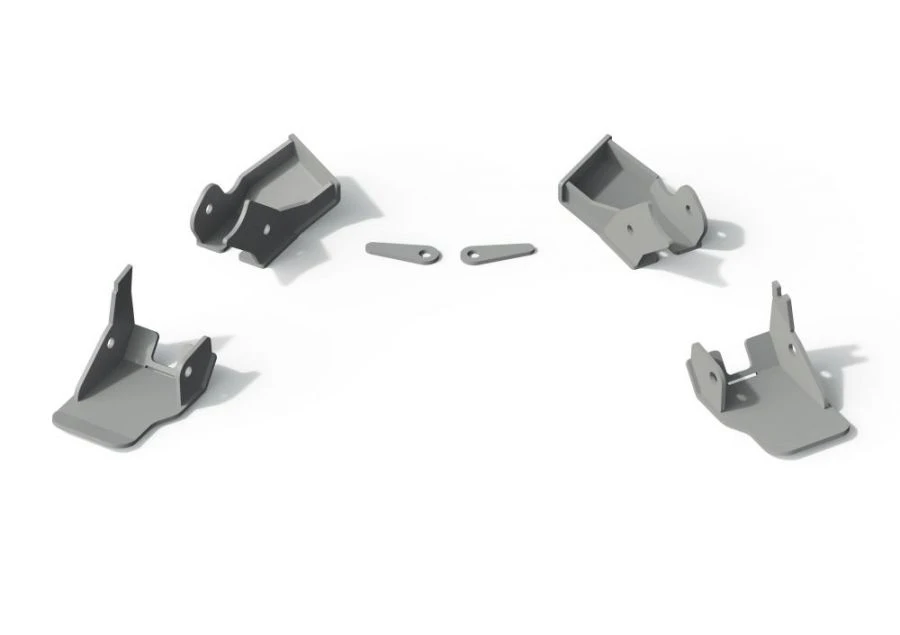 Metal protection for Jeep Wrangler JL 4WD (front and rear lower control arm skids) (V-2.0T; 3.6; 2.2D) (2018-) + fixing kit