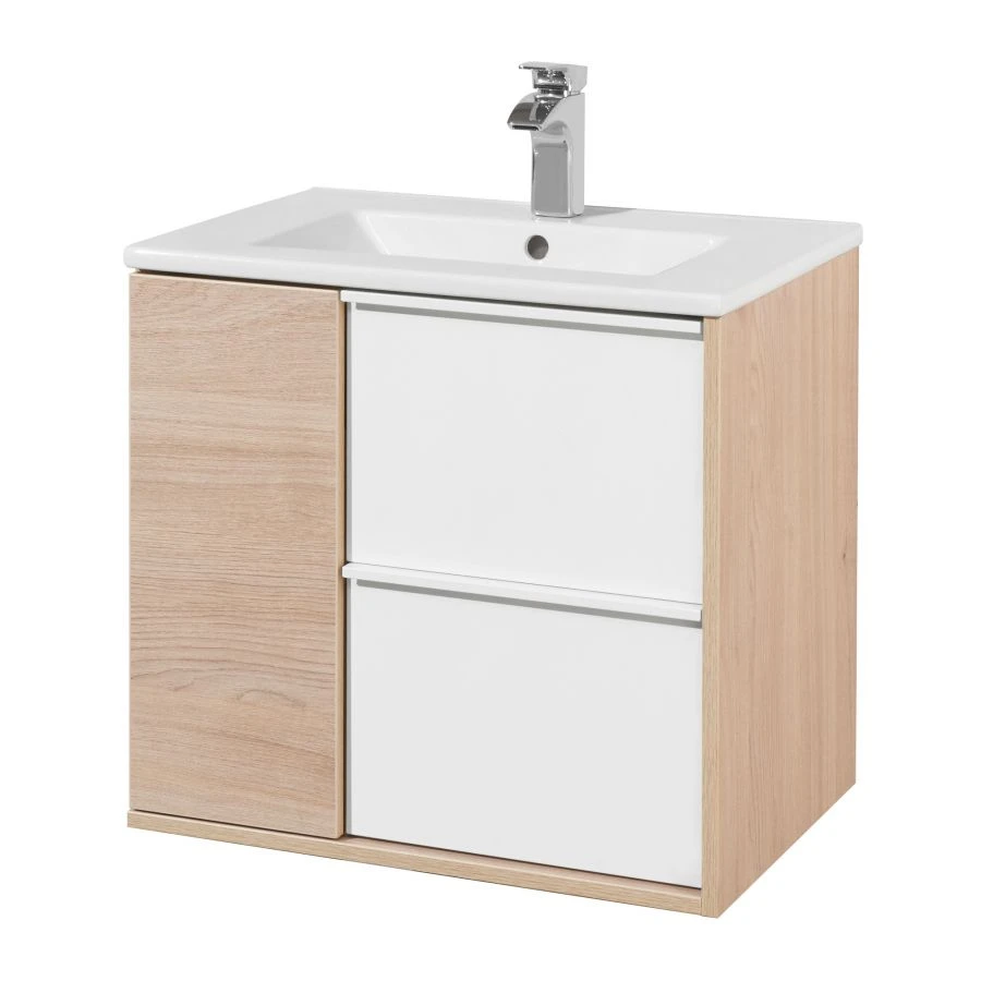 Pedestal cabinet under sink Aquaton Boston 60 eureka oak 1A240001BN0101.A240.0.01B.N01.0
