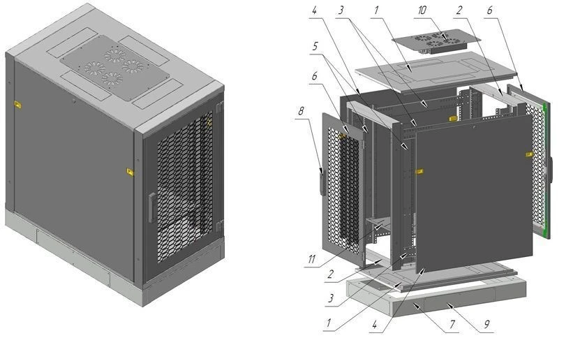 Telecommunication cabinet ??-?-18U-600?950?1000-??