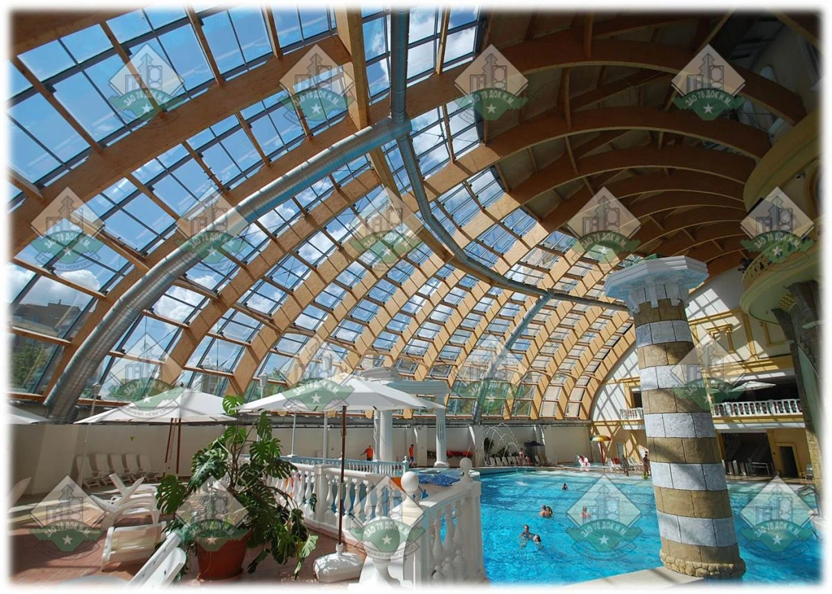 Aquapark dome interior
