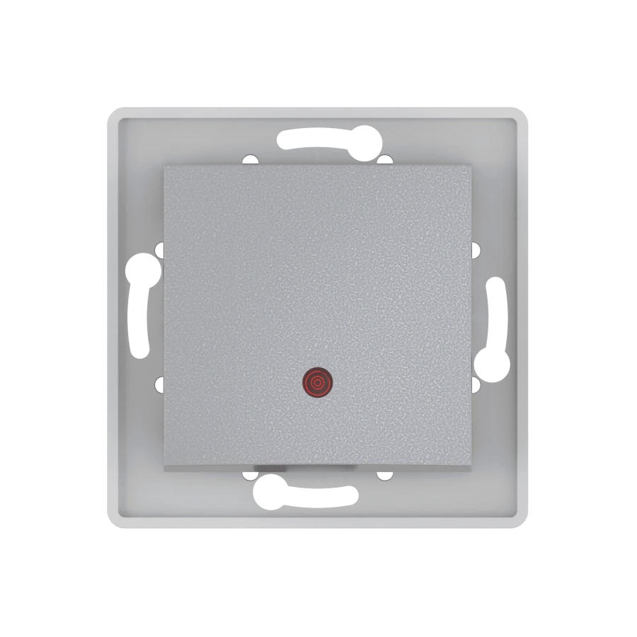 CADUCEUS ALING PRESTIGE Flush-mounted single-key pass-through switch with indication 10AX, 250V~, silver, article number 602
