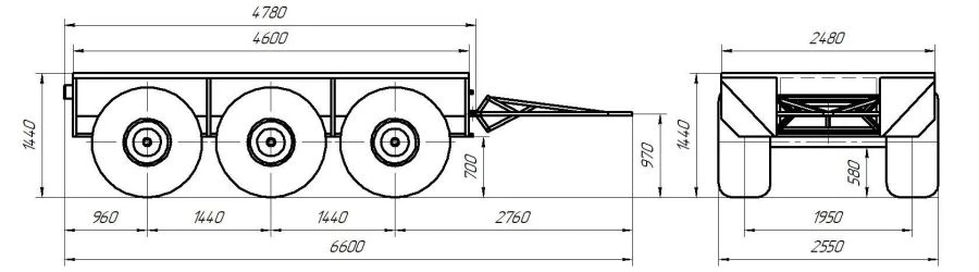 Trailer to snowmobiler "Predator" P34-130
