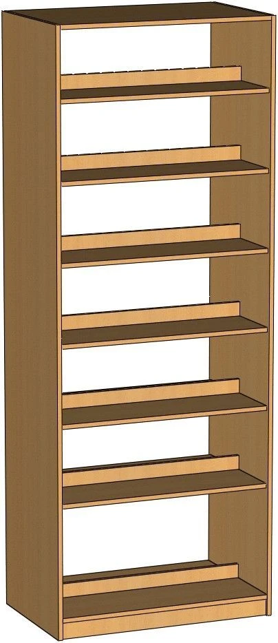 Two-sided library shelving unit
