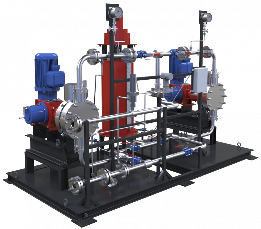 Block of continuous dosing of reagents of BNDR type